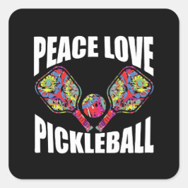 Pickleball Fyrkantigt Klistermärke
