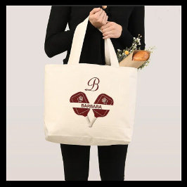 Pickleball Gal Glam Glit Anpassningsbar Monogram N Jumbo Tygkasse