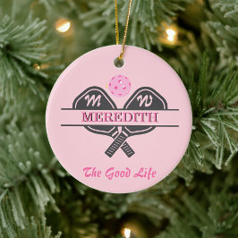 Pickleball Gal Paddles Ursprungligt eget namn Julgransprydnad Keramik