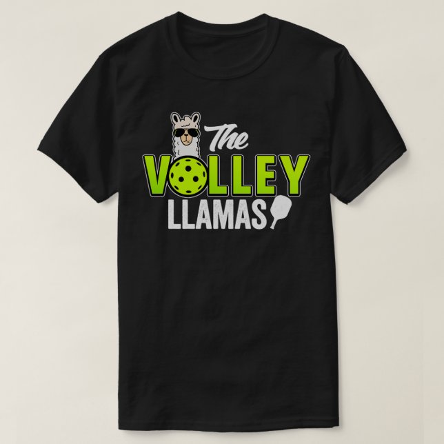 Pickleball ger Volley Llamas rolig pipa T Shirt (Design framsida)
