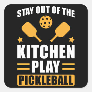Pickleball Gift - håll dig borta från köket Fyrkantigt Klistermärke