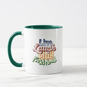 Pickleball Gift Live Laugh Play Pickle Boll Mugg