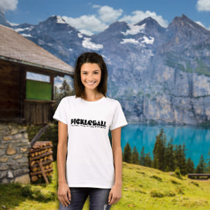 Pickleball Gift: Lustigt svart slogan T Shirt