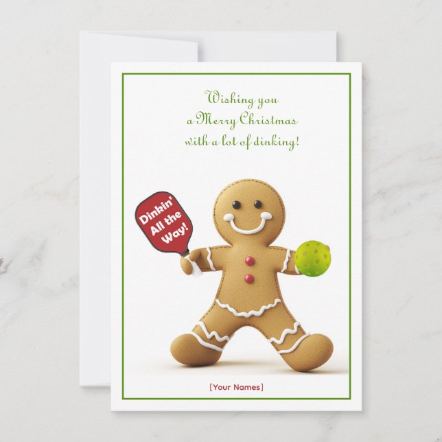 Pickleball 🎄 God jul, anpassningsbar text (Framsida)