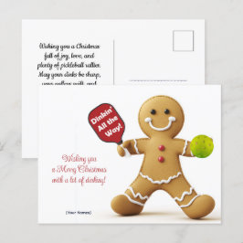 Pickleball 🎄 God jul, anpassningsbar text Vykort