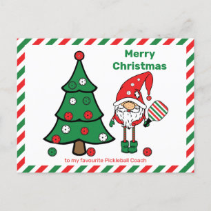 Pickleball God jul Coach Postcard Vykort