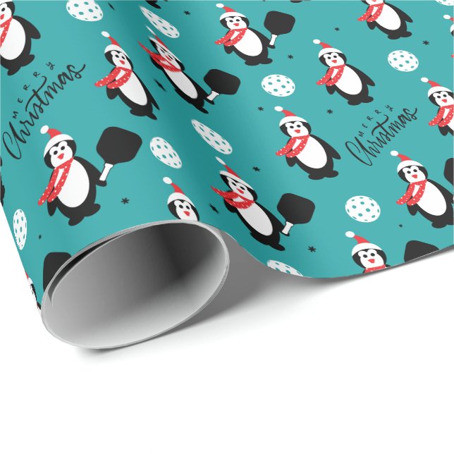 🐧 Pickleball God jul 🎁 Wrapping Papper Presentpapper (Rullad Hörn)