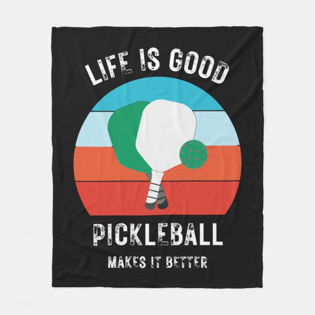 Pickleball gör det bättre - roligt fleecefilt (Framsidan)