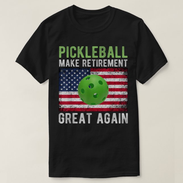 Pickleball gör Pension till Underbar igen, roligt  T Shirt (Design framsida)
