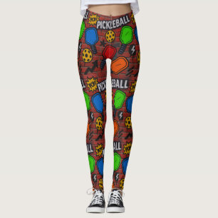 Pickleball Graffiti Art Burst Women's Leggings