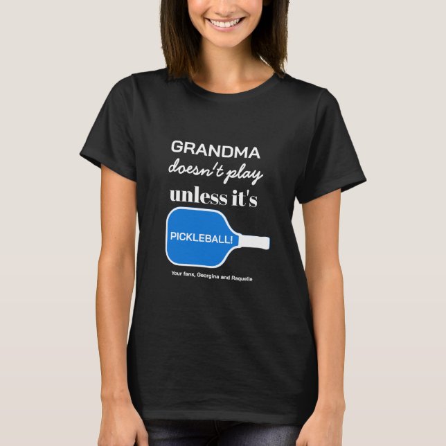 Pickleball Grandma Anpassningsbar Typography Funny T Shirt (Framsida)