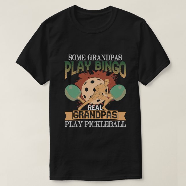 Pickleball Grandpa Shirt Grandfather Funny Citat T (Design framsida)