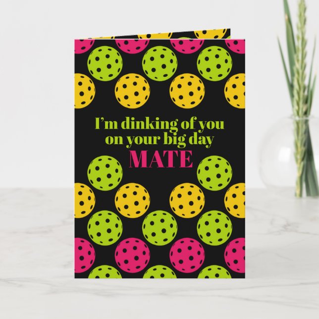 Pickleball Grattis på födelsedagen Helgkort (Framsida)