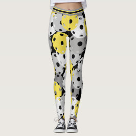 💛 Pickleball - gult, grått on black, 2021 färger Leggings