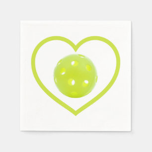 pickleball gult-picka boll pappersservett