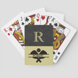 Pickleball Guy Anpassningsbar Monogram Initial Nam Casinokort
