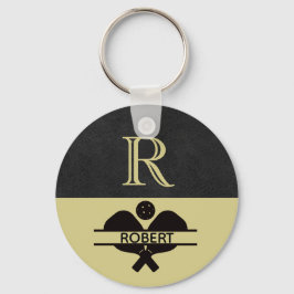Pickleball Guy Anpassningsbar Monogram Initial Nam Nyckelring