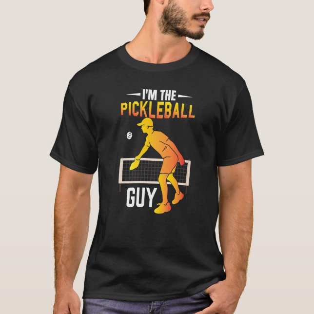 Pickleball Guy Pickle Boll Player Pickleba T Shirt (Framsida)