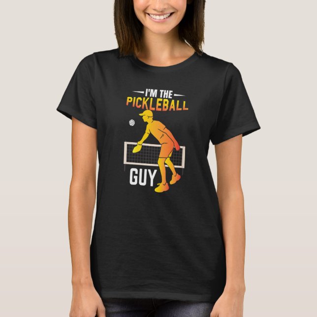 Pickleball Guy Pickle Boll Player Pickleba T Shirt (Framsida)