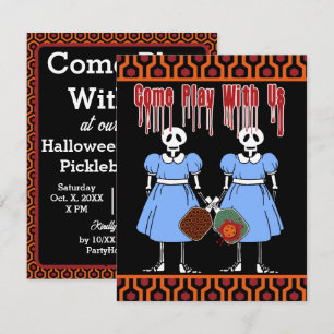 Pickleball Halloween Costume Party Horror Twilling Inbjudningar