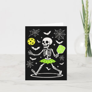 Pickleball Halloween Costume, Spooky Season Skelet Kort