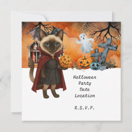 Pickleball Halloween fest för kattlover Inbjudningar