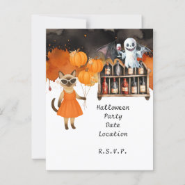 Pickleball Halloween fest för kattlover Vykort