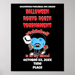 Pickleball Halloween fest Round Robin Vampire Poster