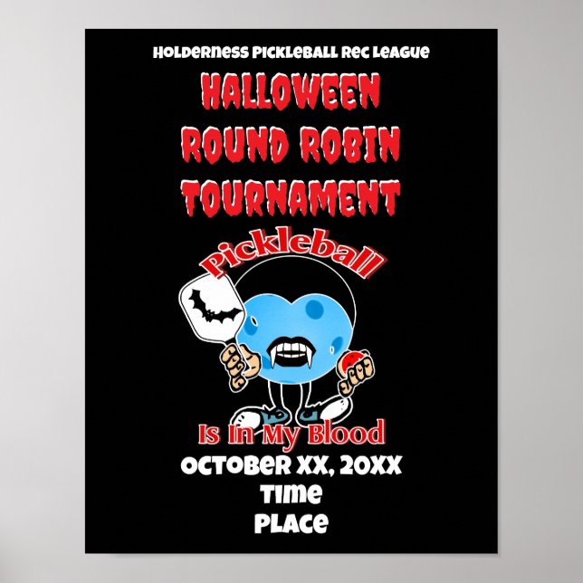 Pickleball Halloween fest Round Robin Vampire Poster (Framsidan)
