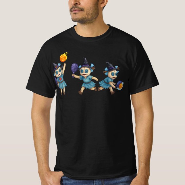 Pickleball Halloween fest T Shirt (Framsida)