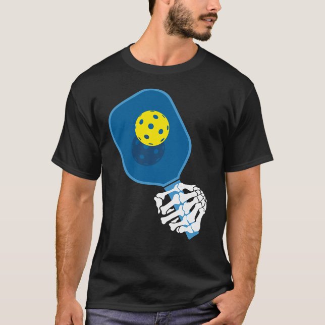 Pickleball Halloween T-shirt: Skeleton Hand T Shirt (Framsida)