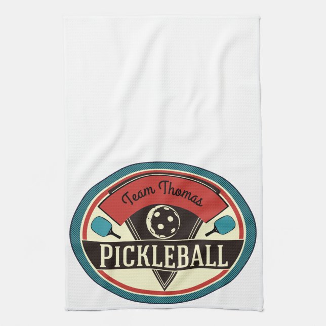 Pickleball handduk - vintagedesign kökshandduk (Vertikal)