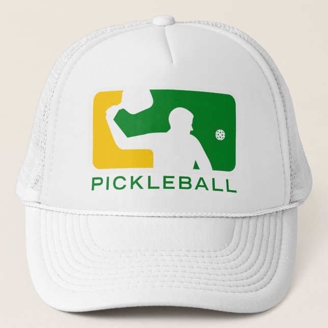 Pickleball hatt: Högre serie (grönt/gult) Truckerkeps (Framsida)