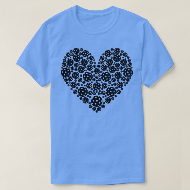 Pickleball Heart Black T Shirt (Design framsida)