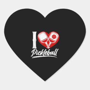 Pickleball Heart I Kärlek Pickleball Hjärtformat Klistermärke