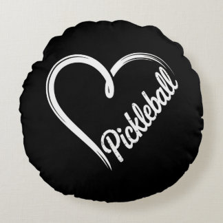Pickleball Heart - Minimalistsport Älskare Rund Kudde