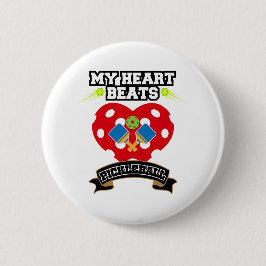 Pickleball Heart Paddle Boll Passion Sport Kärlek Knapp