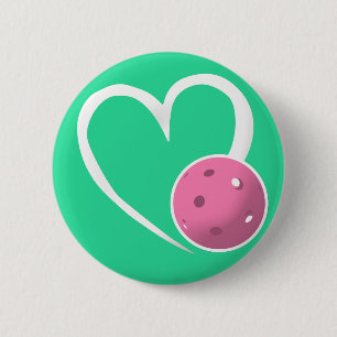 Pickleball Heart Valentine Kärlek Rosa Turcos Knapp