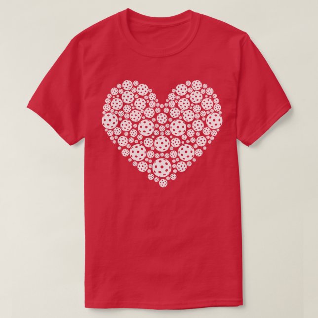 Pickleball Heart White T Shirt (Design framsida)