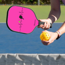 Pickleball Heartbeat Hot Pink Grön - Anpassat Namn