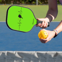 Pickleball Heartbeat Neon Grön - Anpassat Namn