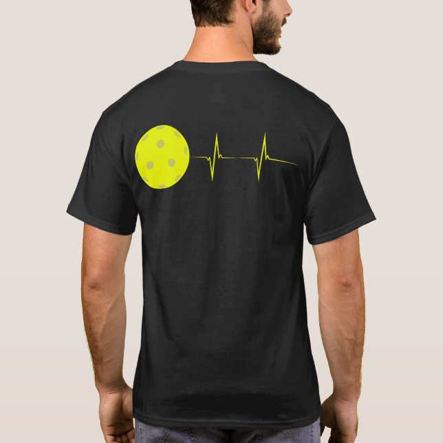 Pickleball Heartslag Manar/Women Shirt - Gult T Shirt (Baksida)