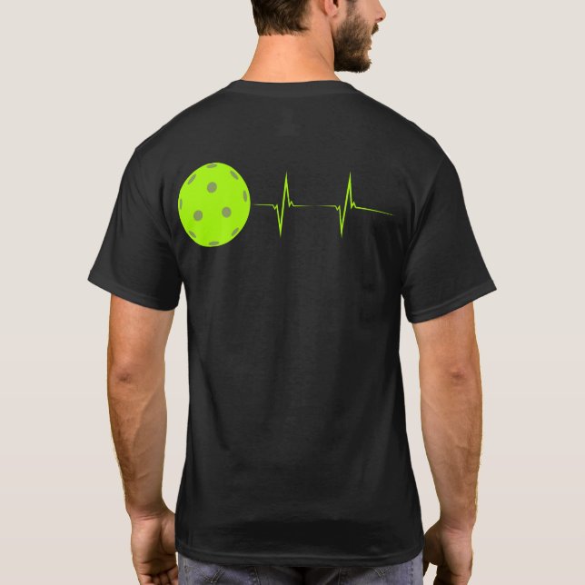 Pickleball Heartslag Manar/WomenTee Shirt - Grönt T Shirt (Baksida)