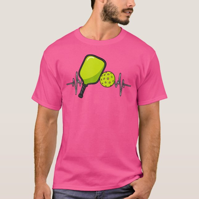 Pickleball Heartslag Racket Sports Älskare Paddleb T Shirt (Framsida)