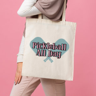 "Pickleball hela dagen" på en Pickleball Paddle Tygkasse