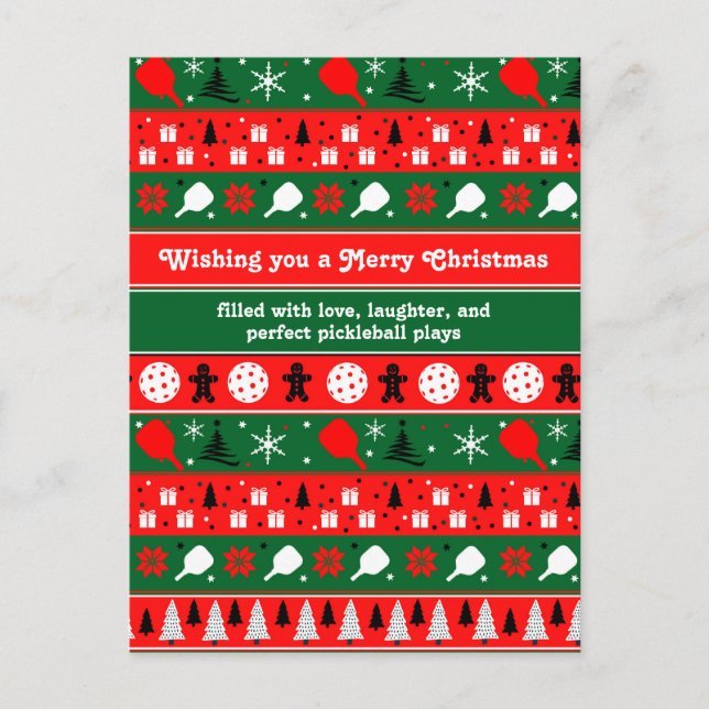 Pickleball Helgdag Cheer Helg Vykort (Framsida)