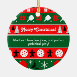 Pickleball Helgdag Cheer Julgransprydnad Keramik