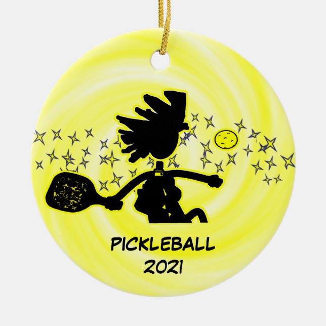 Pickleball Helgdag jul Ceramic Ornamic Julgransprydnad Keramik (Framsidan)