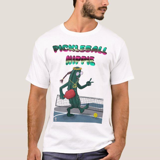 Pickleball Hippie T Shirt (Framsida)