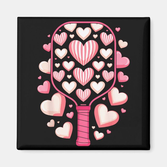 Pickleball hjärta valentin-design för kvinnliga sp magnet (Framsidan)